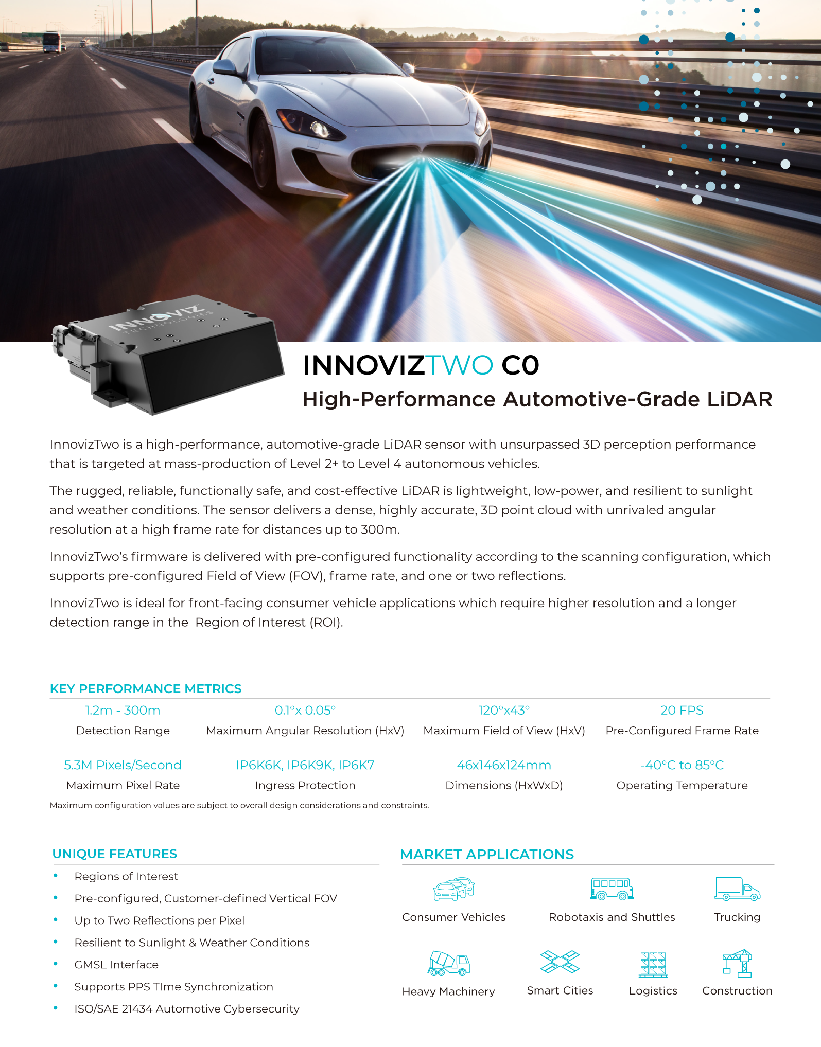 InnovizTwo Long-Range GMSL-C Version