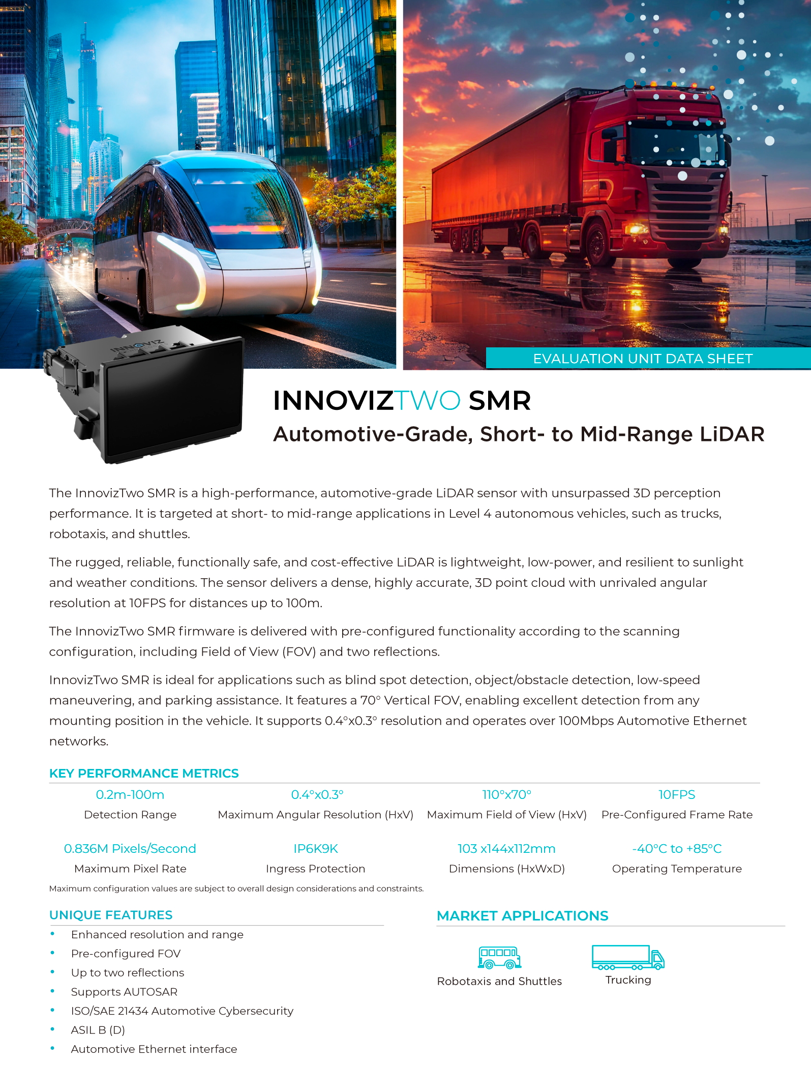 InnovizTwo Short- to Mid-Range Datasheet